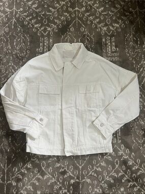 OAK + FORT White Oversized Jean Jacket